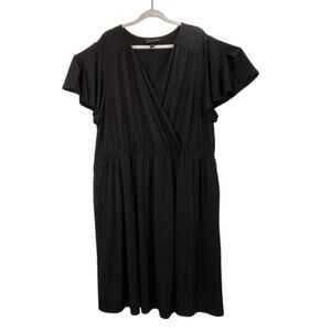 Lane Bryant Womens Black 26/28 Pullover V Neck Pockets Office Wear Dress